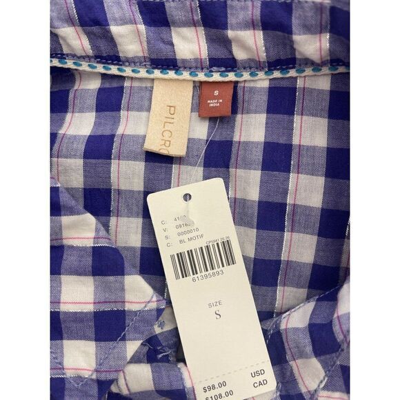Anthropologie Pilcro Plaid Button Down Shirt Size S NWT - Picture 11 of 12